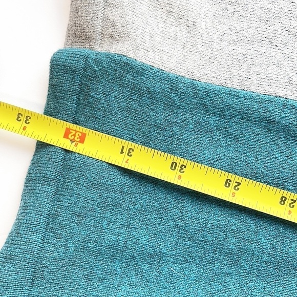 Soft Surroundings Sweater Tunic Long Sleeve Teal Gray Striped Size Large - Picture 8 of 10